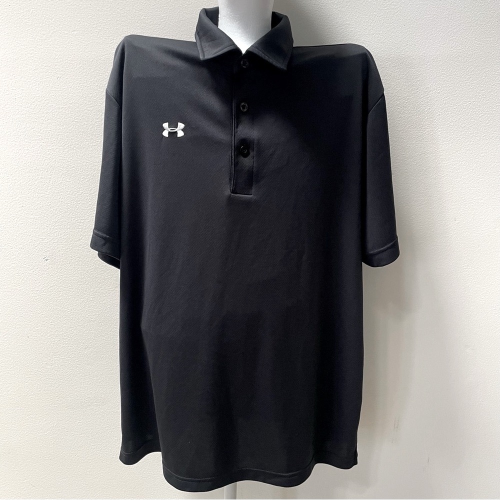 Under Armour Black Polo Shirt Performance Moisture-Wicking